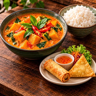 Lunch Pumpkin Red Curry + White Rice