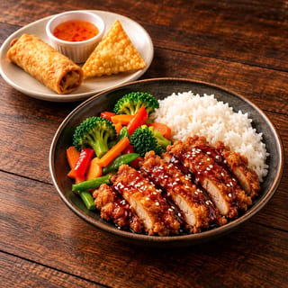 Lunch Crispy Chicken Teriyaki + White Rice